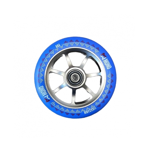 Колесо для самоката Mono Spocked Wheel 110х24mm 86A (1шт) grey core, blue pu