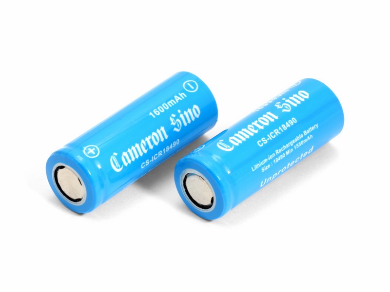 Аккумуляторы типа 18490, 18500 (1600mAh, Li-ion) 2 штуки