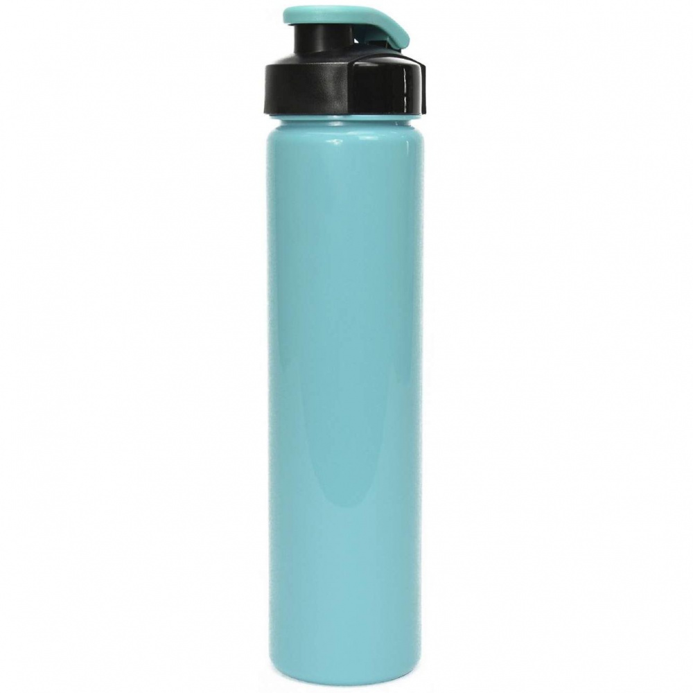 

Бутылка спортивная Wowbottles "Health And Fitness", прямая со шнурком, голубая, 500 мл
