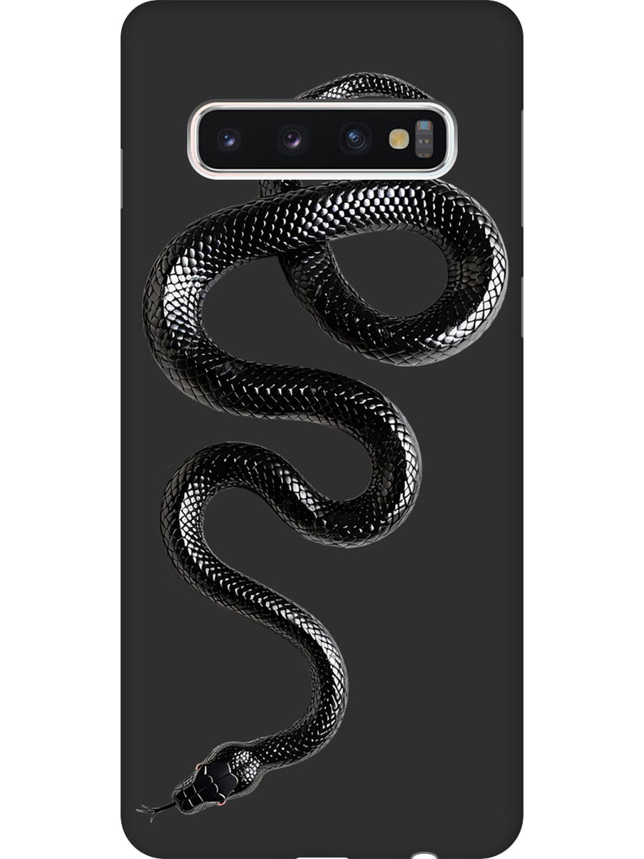 

Силиконовый чехол на Samsung Galaxy S10 с принтом "Черная мамба" матовый черный, 720461313