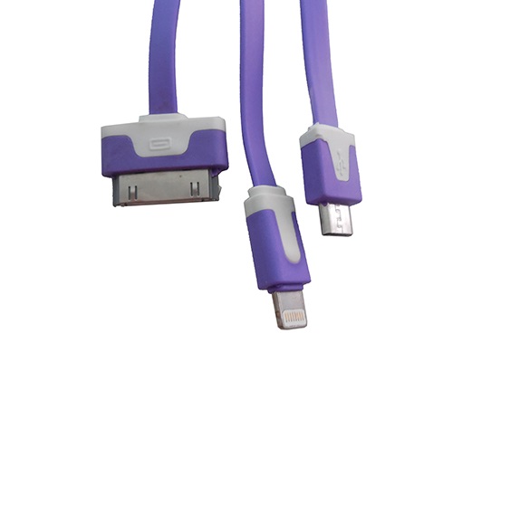 Кабель 30-pin Apple, Lightning, micro USB-USB Promise Mobile 0.7 м фиолетовый