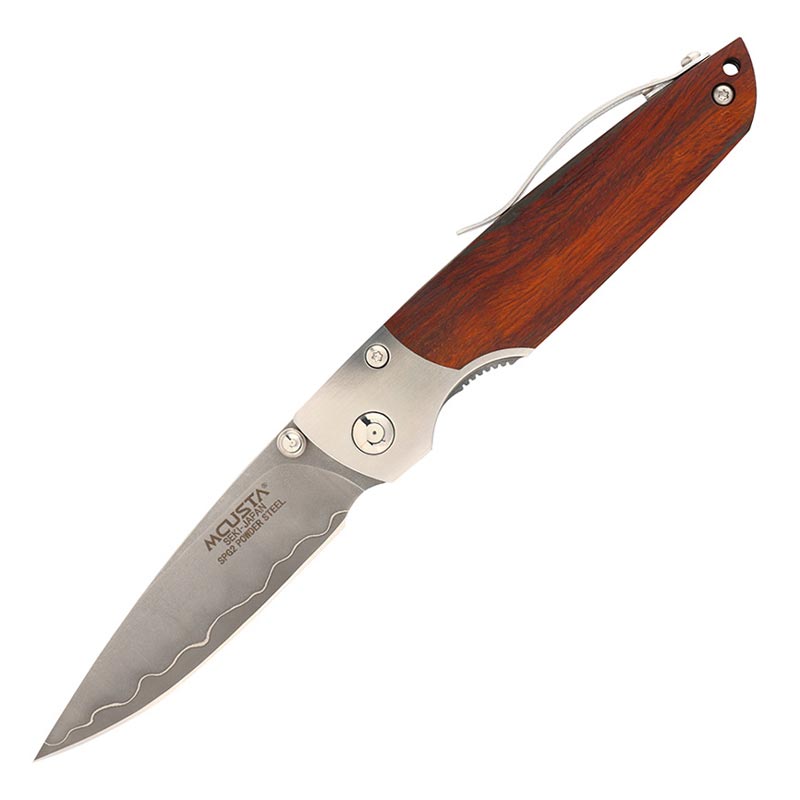 фото Нож складной mcusta shinra mixture taina spg2 san mai blade, iron wood handle mc-0143g