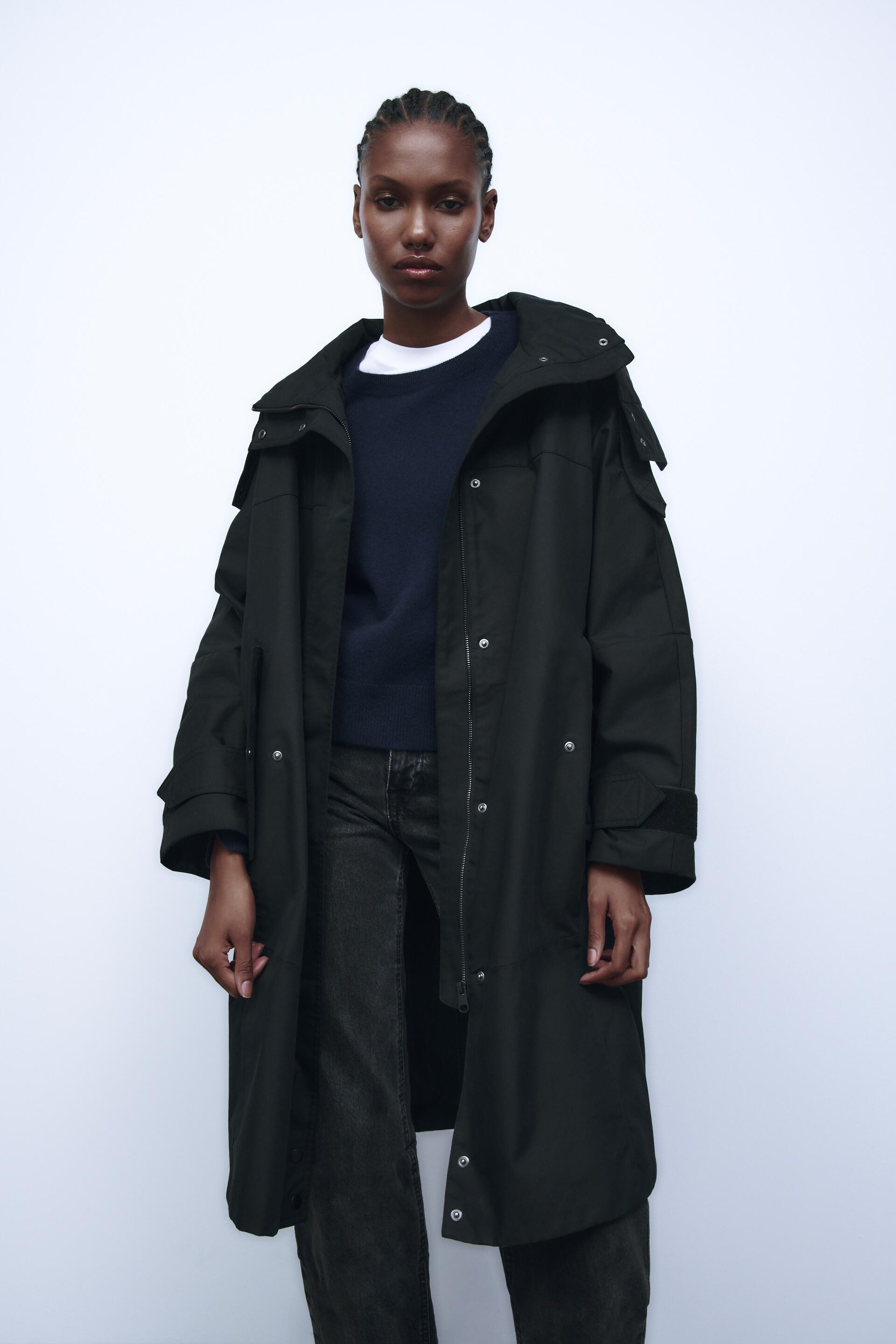 

Парка женская ZARA 00518266 черная XS/S, 00518266