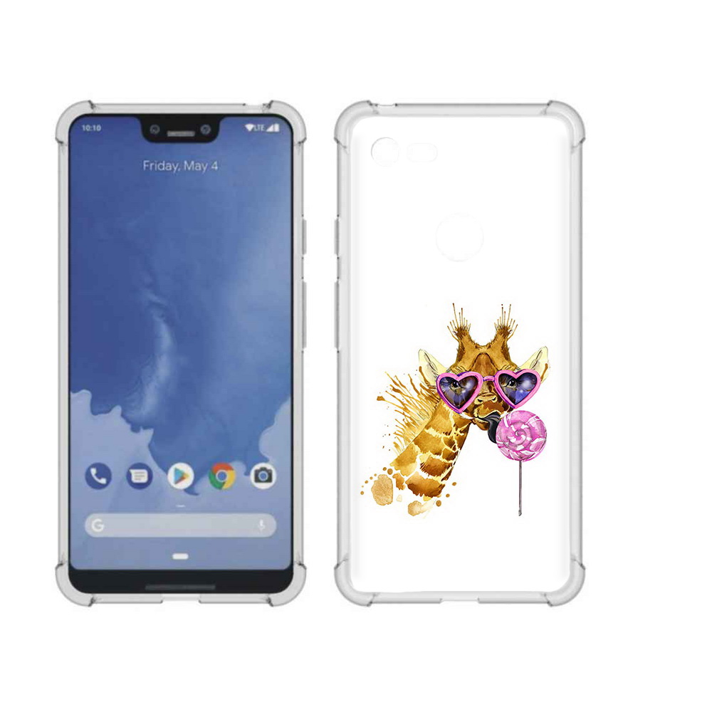 

Чехол MyPads Tocco для Google Pixel 3 XL акварельный жираф, Прозрачный, Tocco