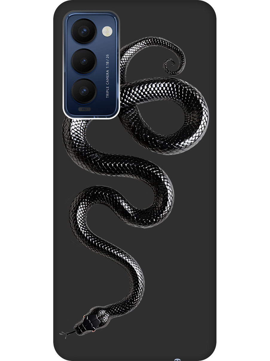 

Силиконовый чехол на Tecno Camon 18 / 18P с принтом "Черная мамба" матовый черный, 741735913