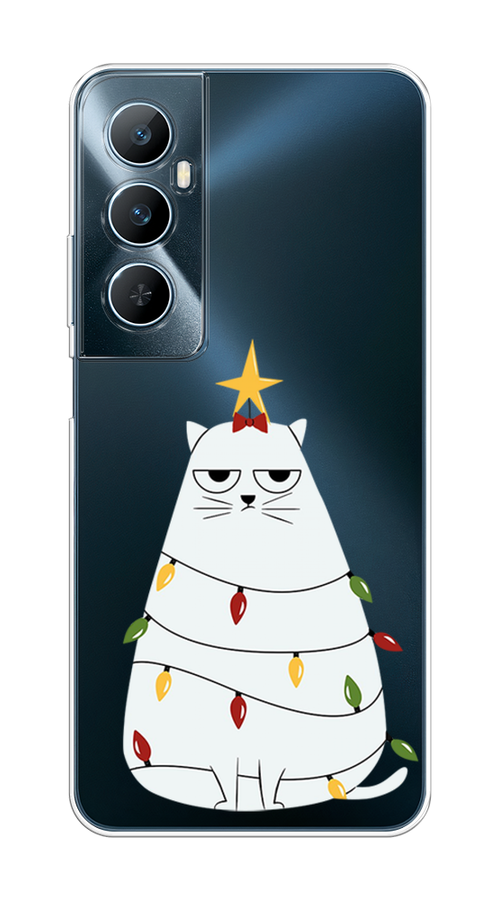 

Чехол на Realme C65 "Котик в гирлянде", Белый;красный;желтый, 2516750-1