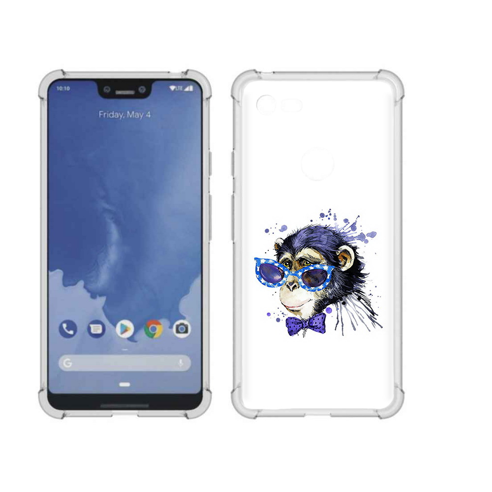 

Чехол MyPads Tocco для Google Pixel 3 XL акварельная обезьяна, Прозрачный, Tocco