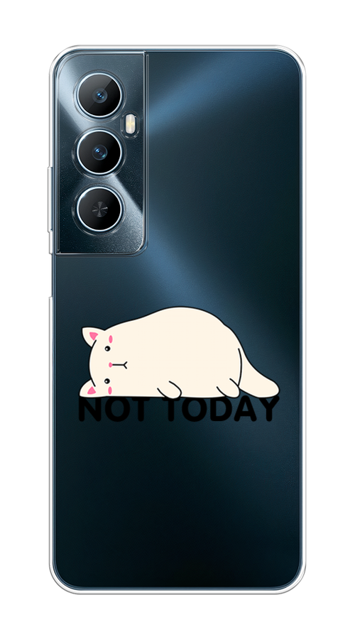 

Чехол на Realme C65 "Cat not today", Белый;розовый;черный, 2516750-1