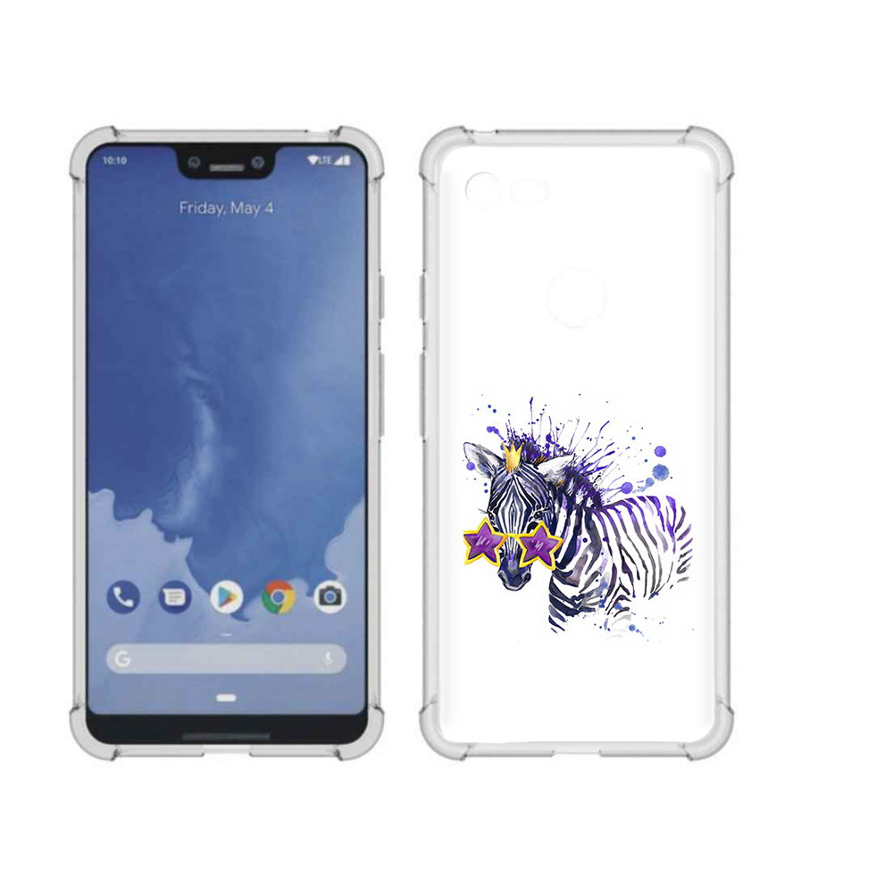 

Чехол MyPads Tocco для Google Pixel 3 XL акварельная зебра, Прозрачный, Tocco