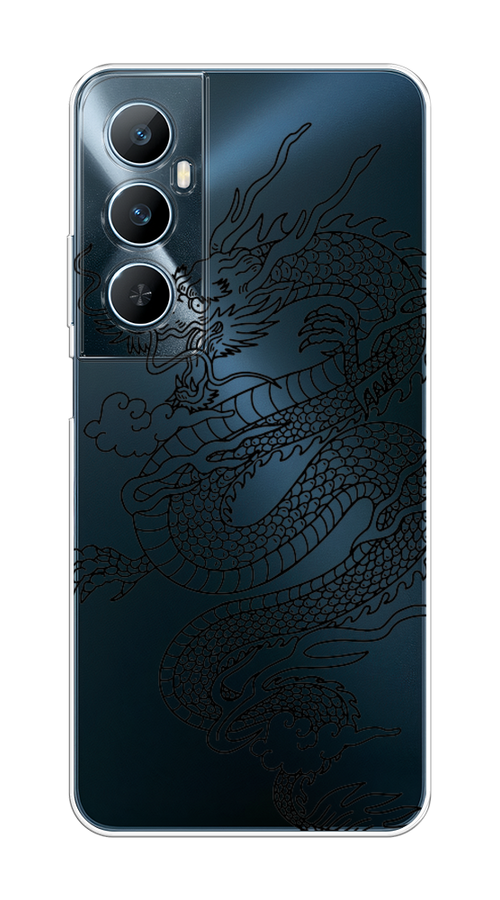 

Чехол на Realme C65 "Большой китайский дракон", Черный;серый, 2516750-1