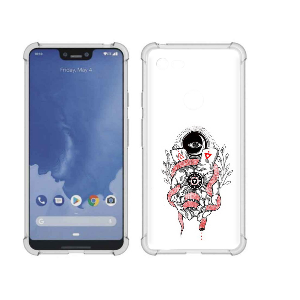 

Чехол MyPads Tocco для Google Pixel 3 XL абстрация связанные руки, Прозрачный, Tocco