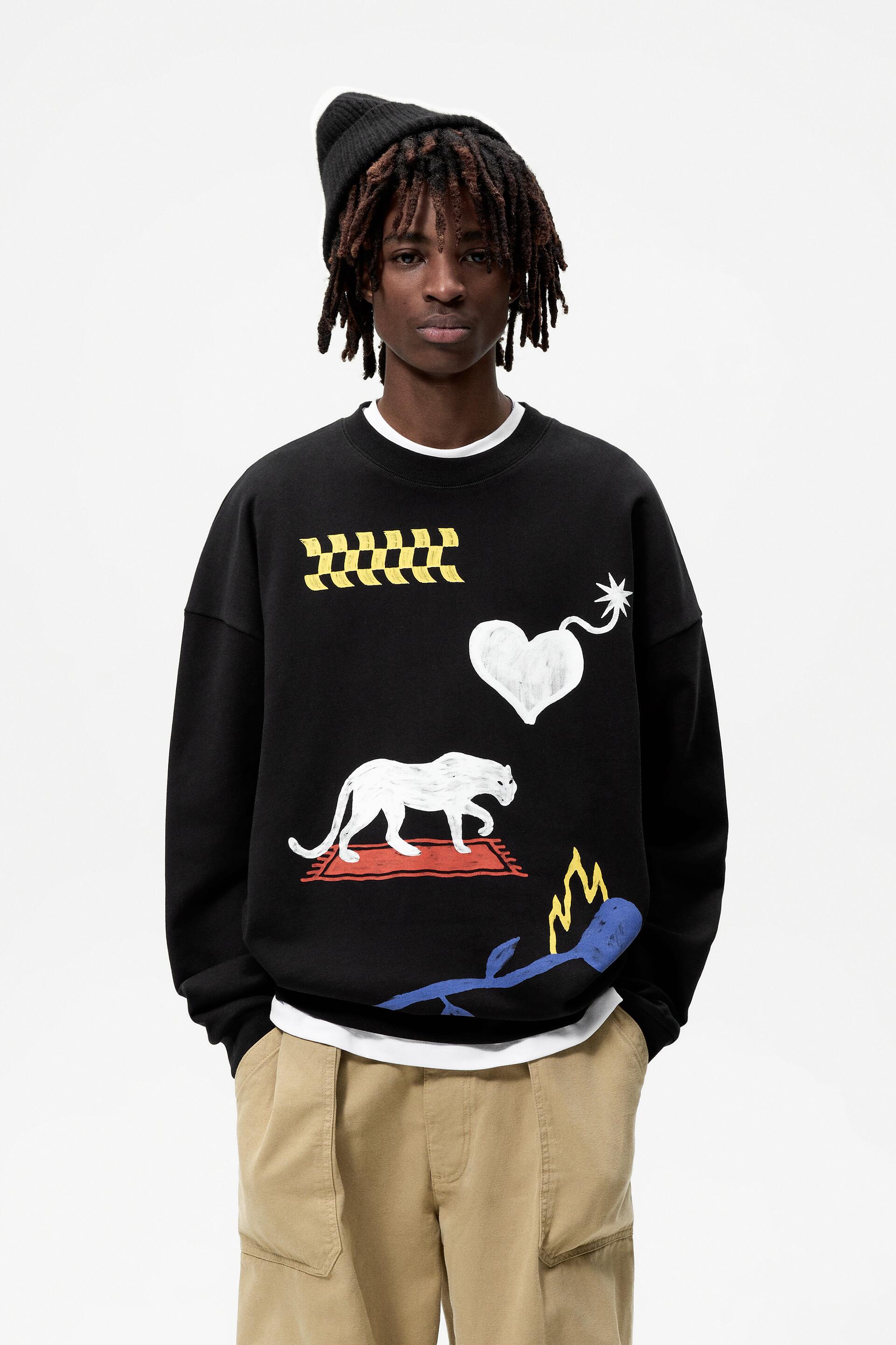 

Свитшот мужской ZARA 00495407 черный S, 00495407