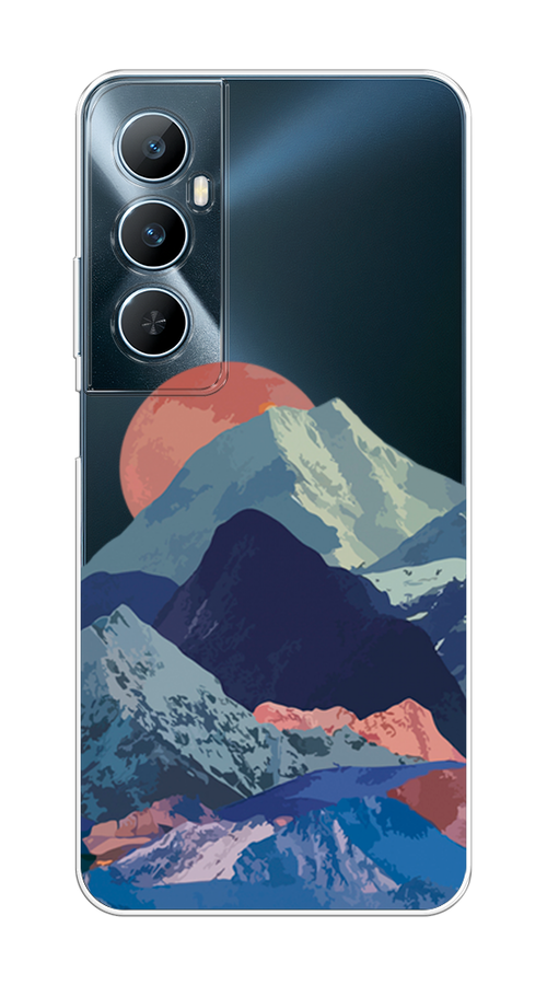 

Чехол на Realme C65 "Закат в снежных горах", Бордовый;серый;голубой, 2516750-1