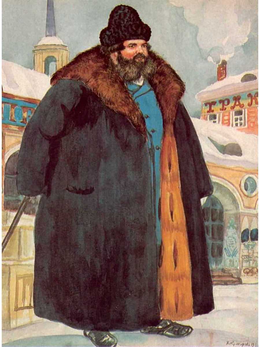 

Постер DRABS A2 Кустодиев Борис Михайлович Купец в шубе. Из серии Русь. Русские типы