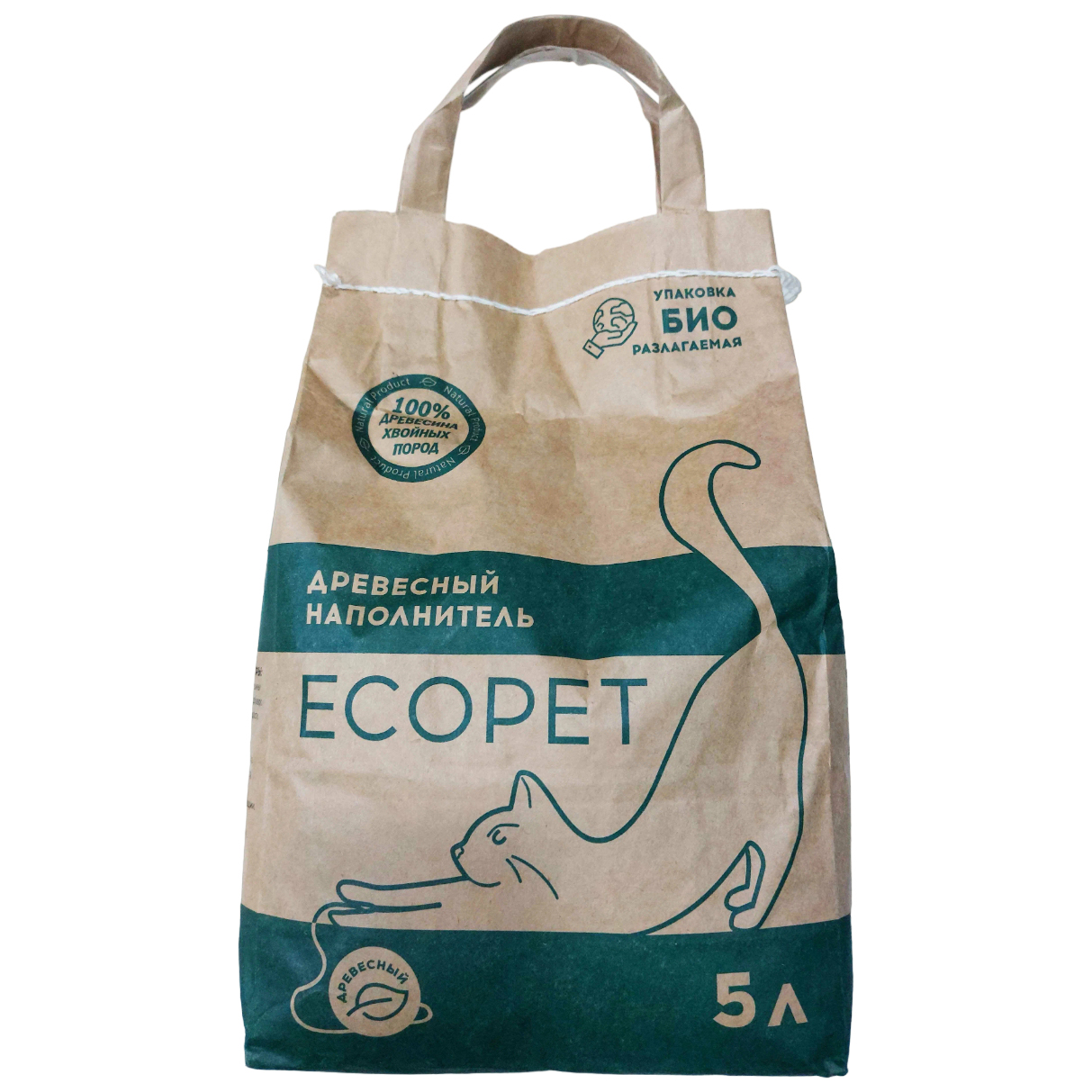 

Впитывающий наполнитель EcoPet древесный, 5л
