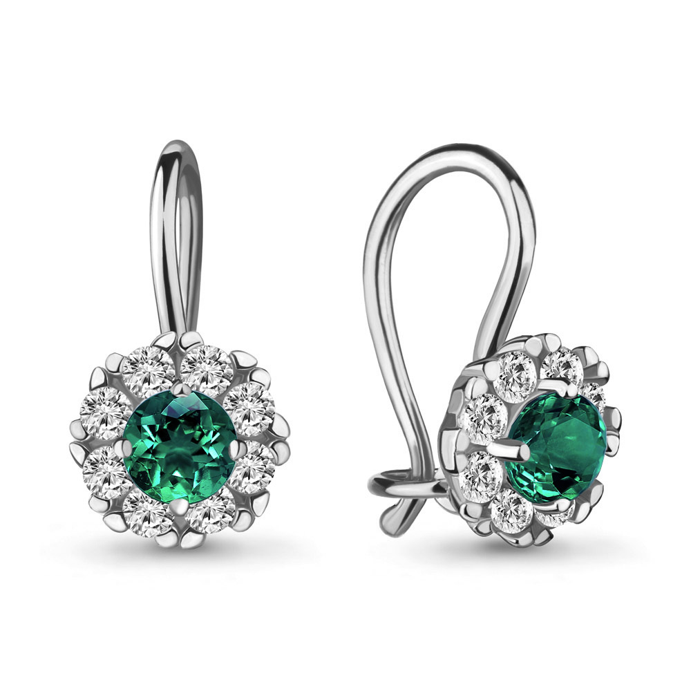 

Серьги из серебра с фианитом Aquamarine 40965Г_925_р, 40965Г_925_р