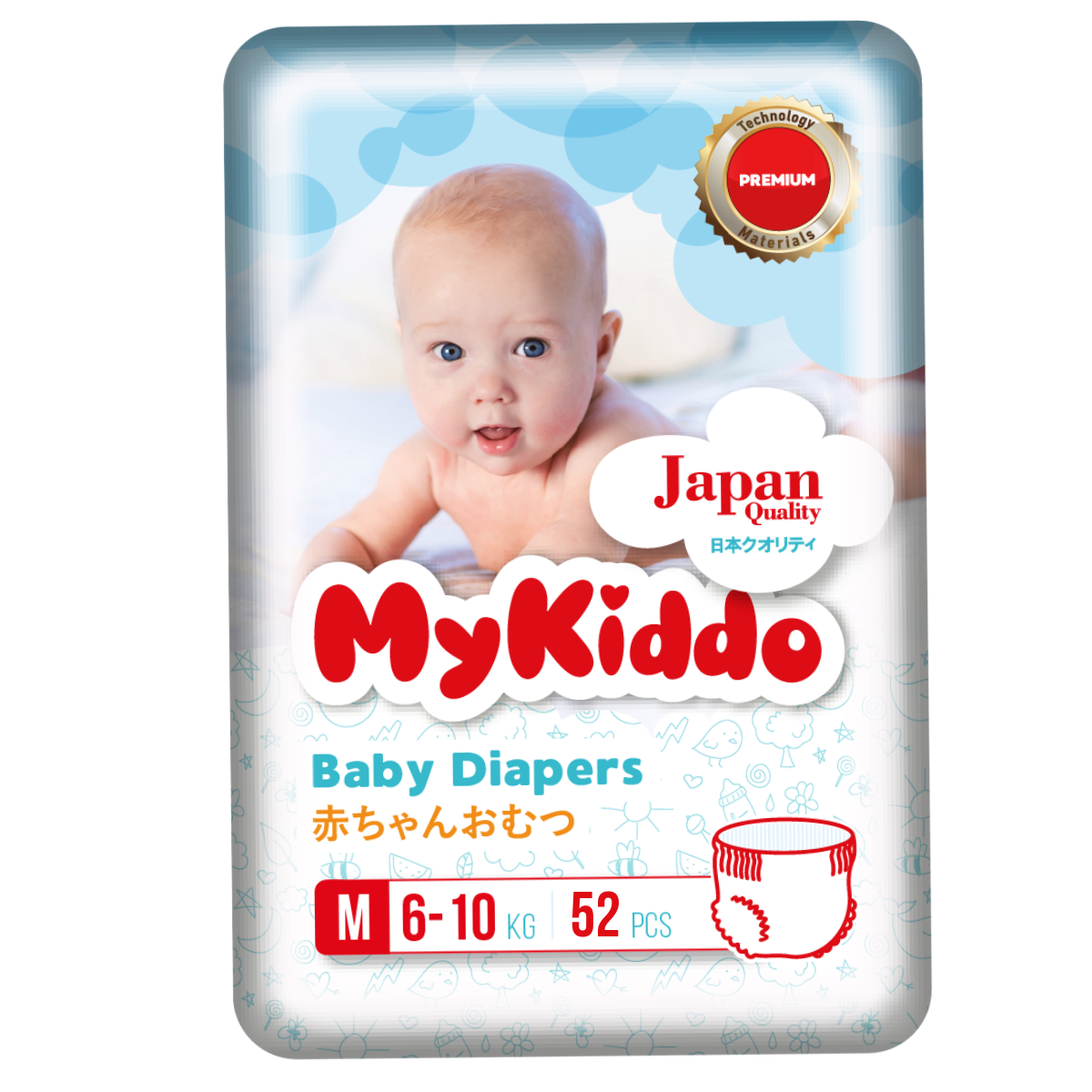 фото Подгузники-трусики mykiddo premium размер м 6-10 кг 52 шт. m20258