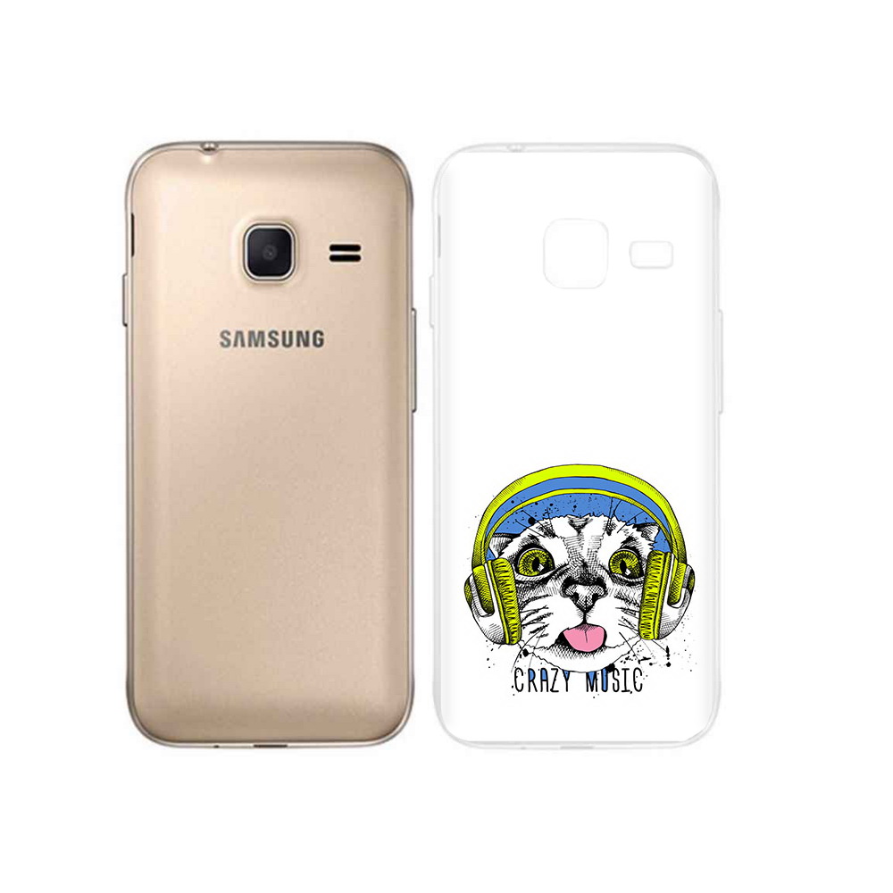 

Чехол MyPads Tocco для Samsung Galaxy J1 mini кошка в наушниках рисунок (PT24300.564.403), Tocco