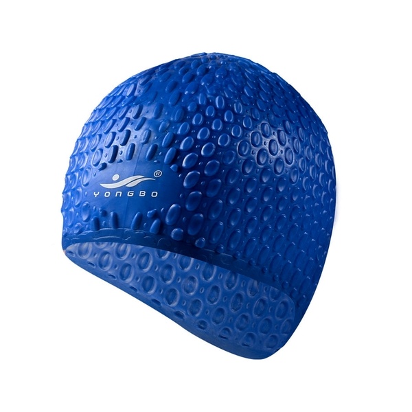 B31552 Шапочка для плавания силиконовая Bubble Cap (синяя)