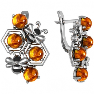 

Серьги из серебра с янтарем ПРИВОЛЖСКИЙ ЮВЕЛИР 371850-YN, 371850-YN