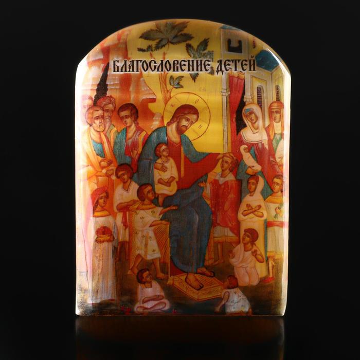 

Икона с подставкой "Благословение детей", селенит, Пасха