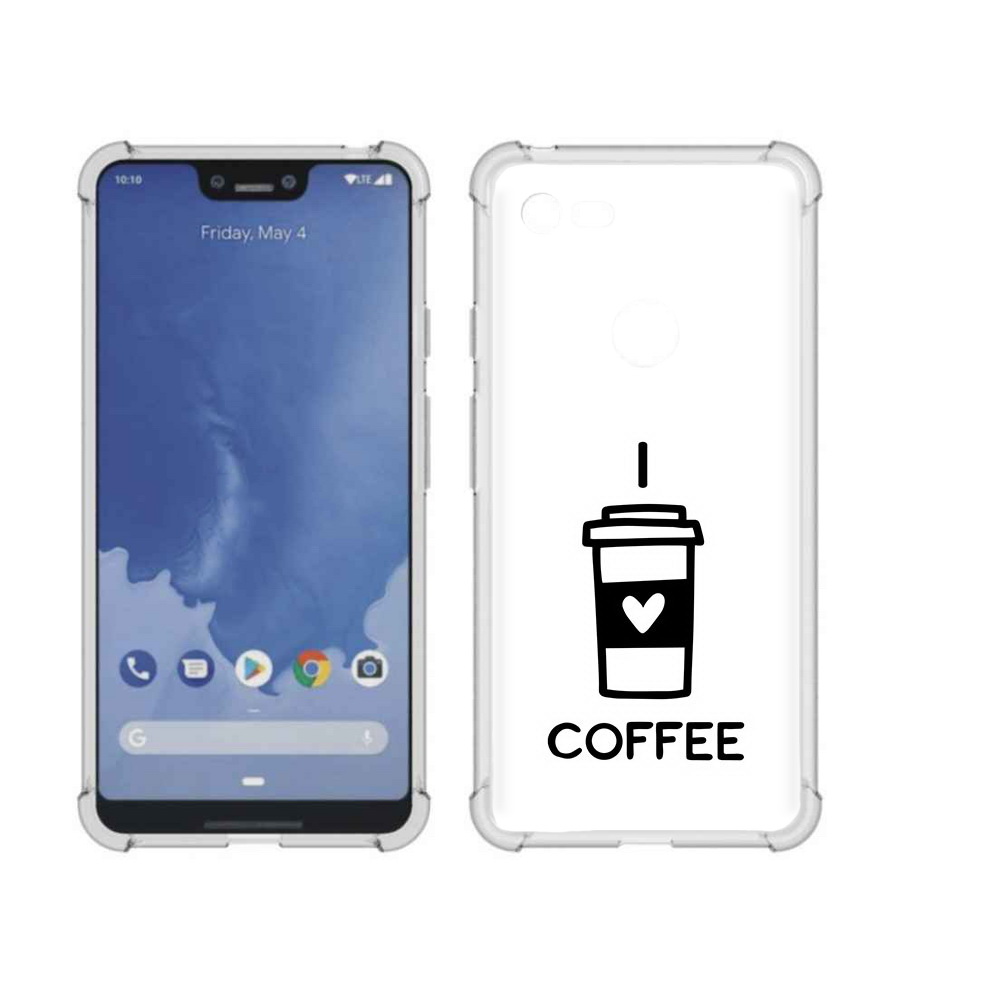 

Чехол MyPads Tocco для Google Pixel 3 XL Я люблю кофе, Прозрачный, Tocco