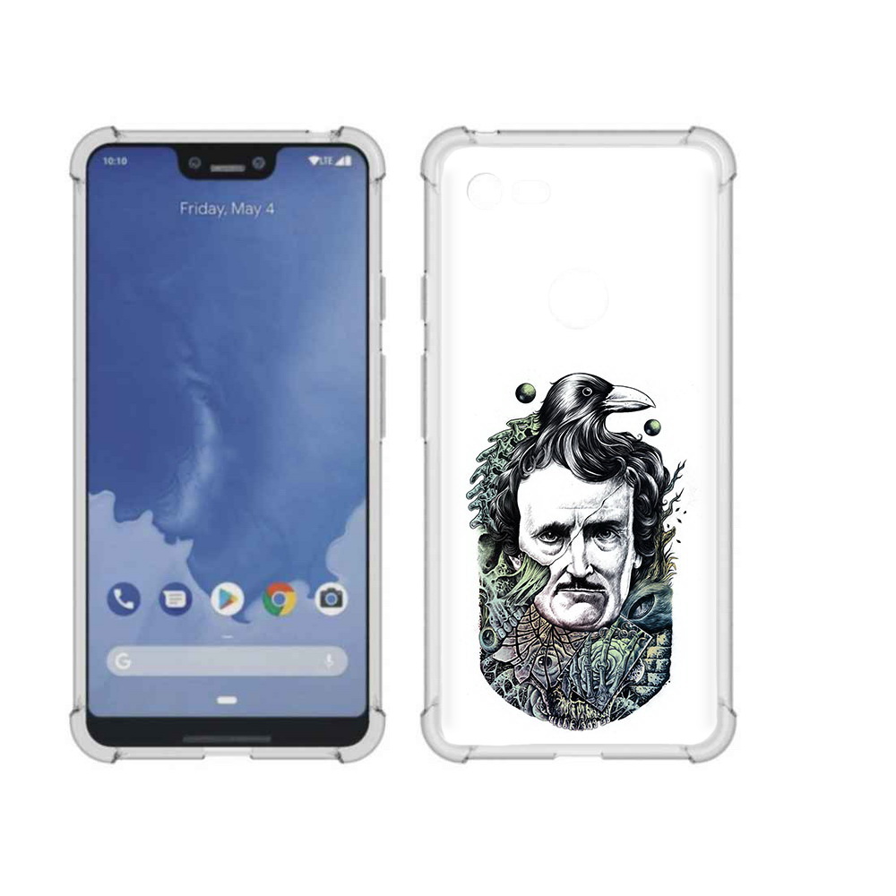 

Чехол MyPads Tocco для Google Pixel 3 XL Эдгар Аллан с вороном, Прозрачный, Tocco