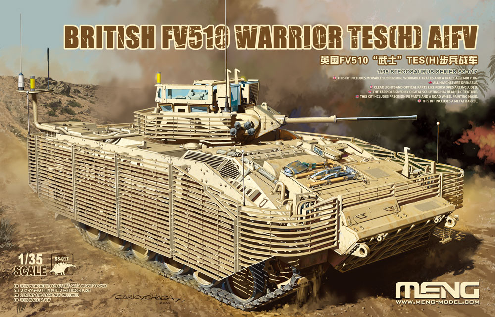 фото Сборная модель meng 1/35 британская бмп уорриор fv510 warrior tes (h) ss-017 meng model