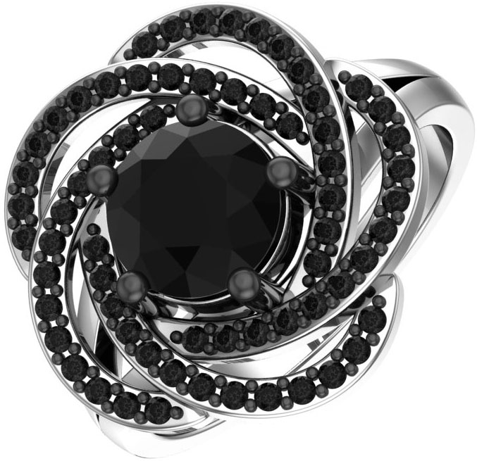 фото Кольцо из серебра с кварцем/фианитом р.17 pokrovsky jewelry 1100771-04435