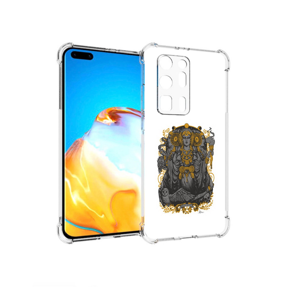 

Чехол MyPads Tocco для Huawei P40 Pro+ божество с золотыми элементами, Прозрачный, Tocco