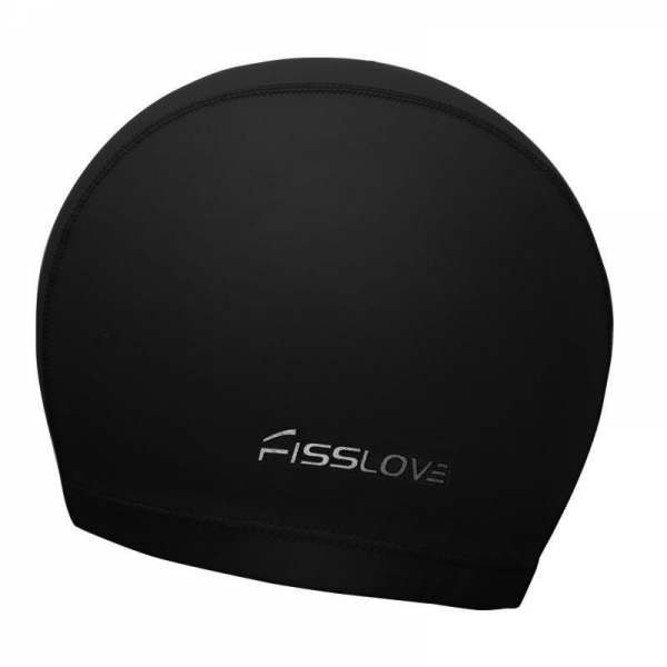 

R18190 Шапочка для плавания Fisslove ПУ черная Спортекс