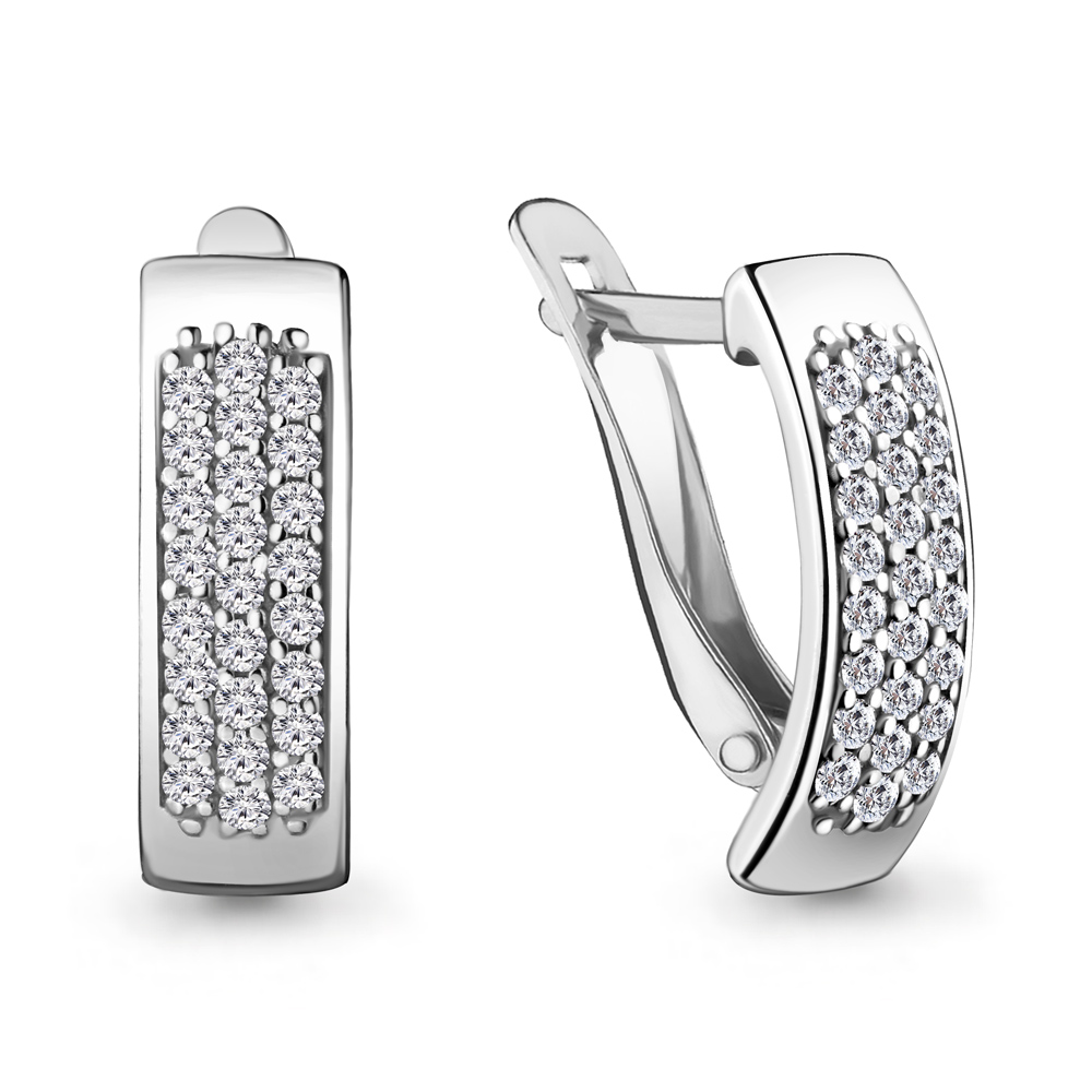 

Серьги из серебра с фианитом Aquamarine 40756А_925_р, 40756А_925_р