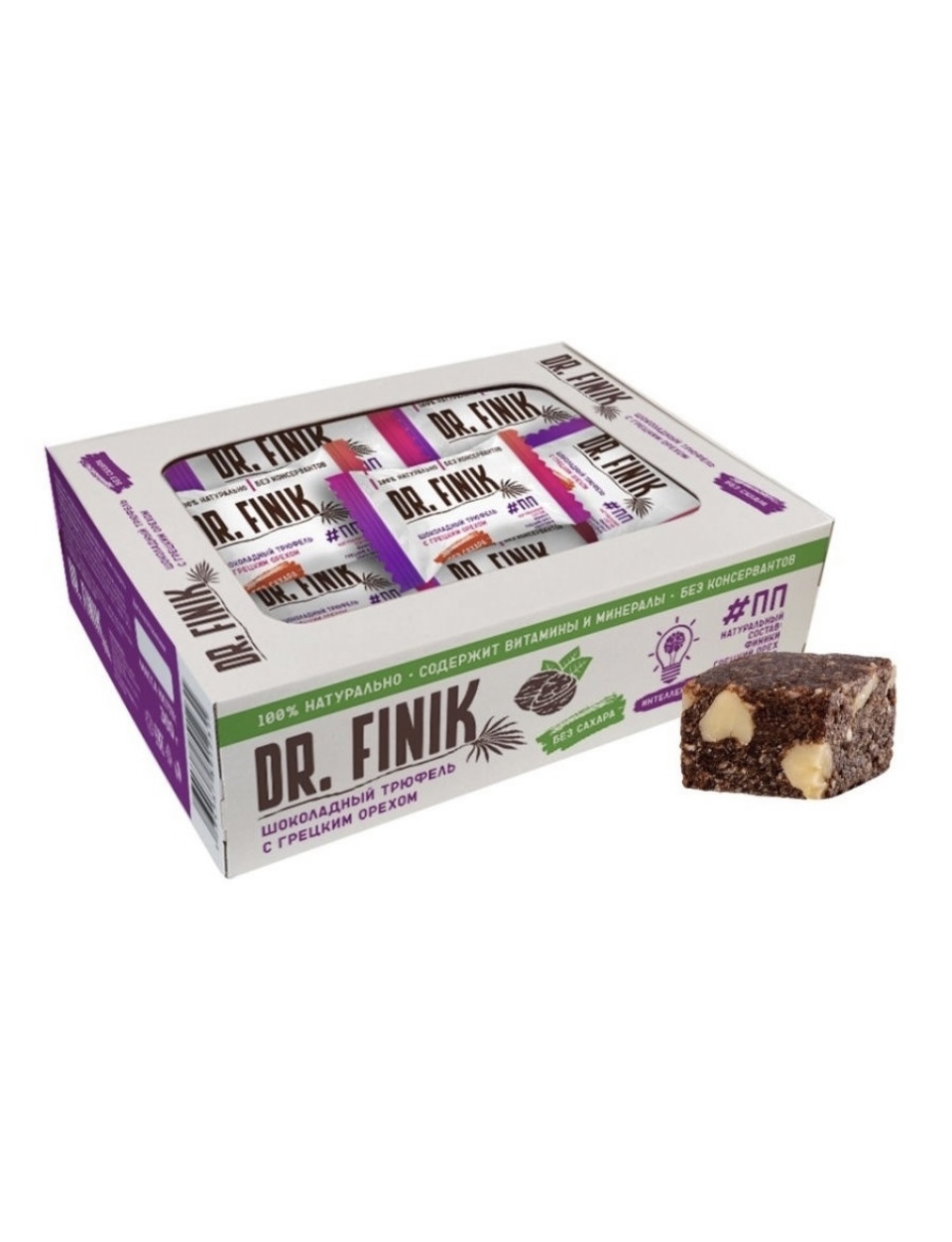 Конфеты финиковые DR.FINIK DR.FINIK шоколадный трюфель с грецким орехом 300 г