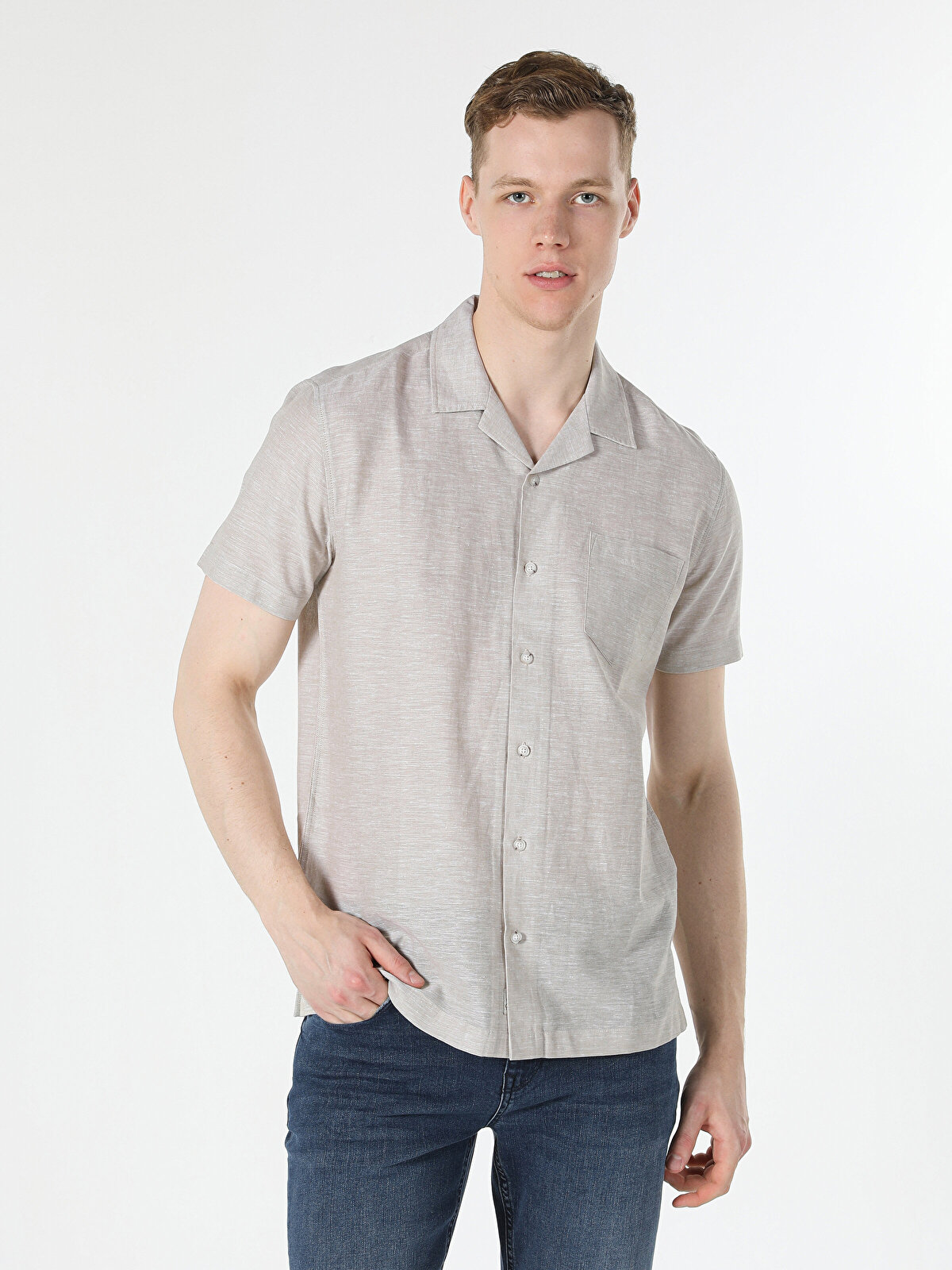

Рубашка мужская Colin's CL1048299_Q1.V1 бежевая XXL, Бежевый, CL1048299_Q1.V1