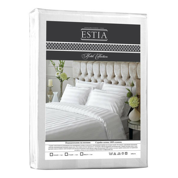 

Пододеяльник Estia Hotel Collection белый 200 х 215 см сатин белый