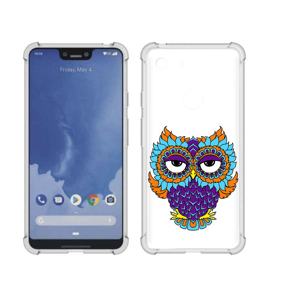 

Чехол MyPads Tocco для Google Pixel 3 XL Цветная сова, Прозрачный, Tocco