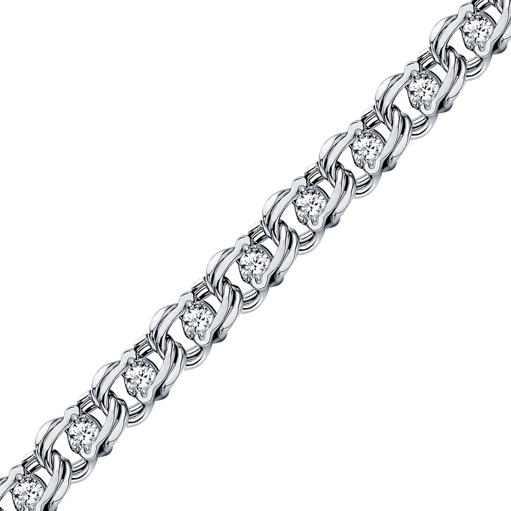 

Браслет из серебра, р.  585Gold 805002322, фианит, 805002322