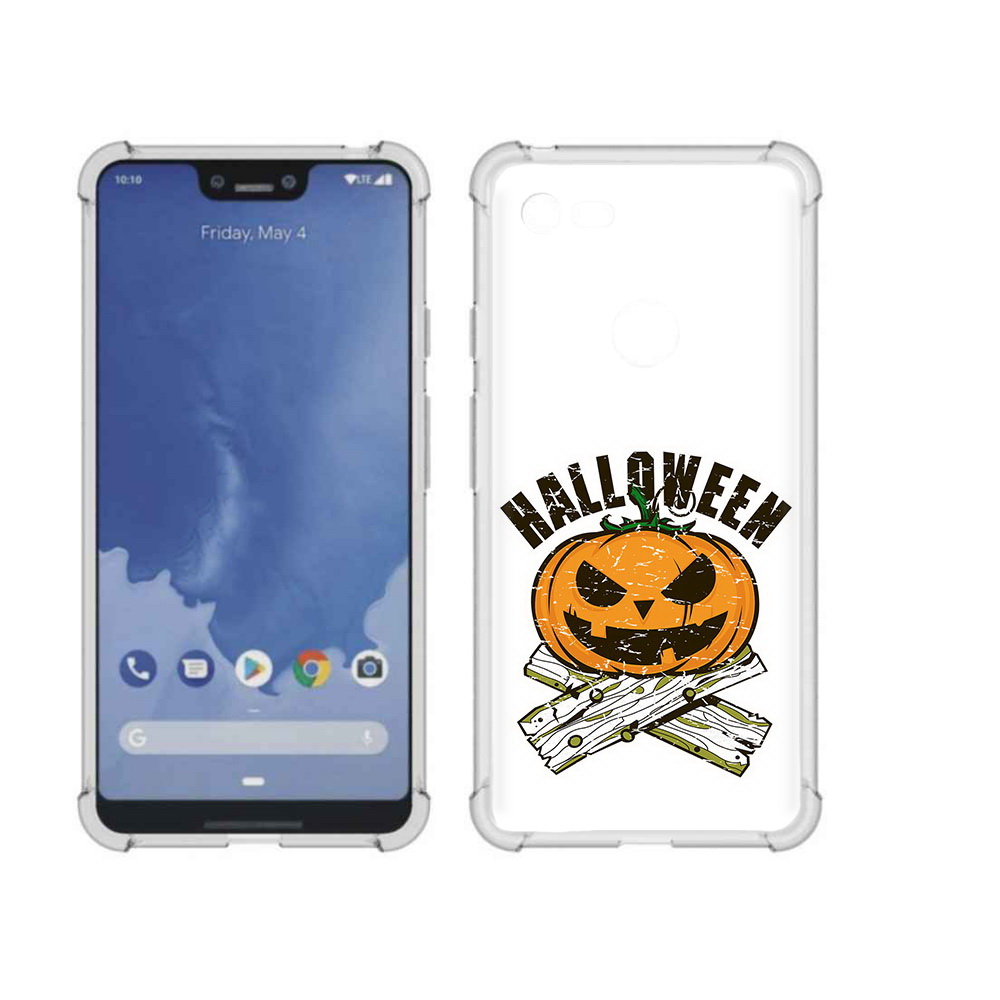 

Чехол MyPads Tocco для Google Pixel 3 XL Хэллоуин доски тыква, Прозрачный, Tocco