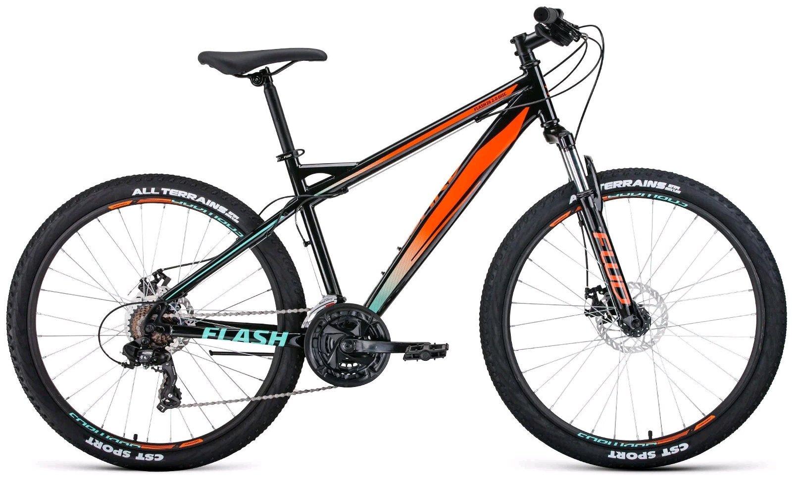 

26 FORWARD FLASH 26 2.0 D (26" 21 ск. рост. 17") 2022, черный/оранжевый, RBK22FW26674 Вело