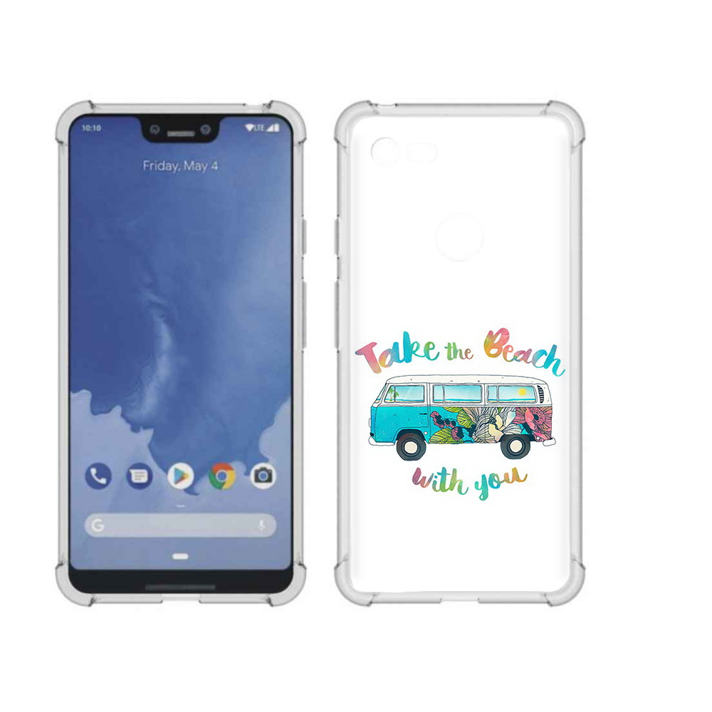 

Чехол MyPads Tocco для Google Pixel 3 XL Хиппи автобус, Прозрачный, Tocco