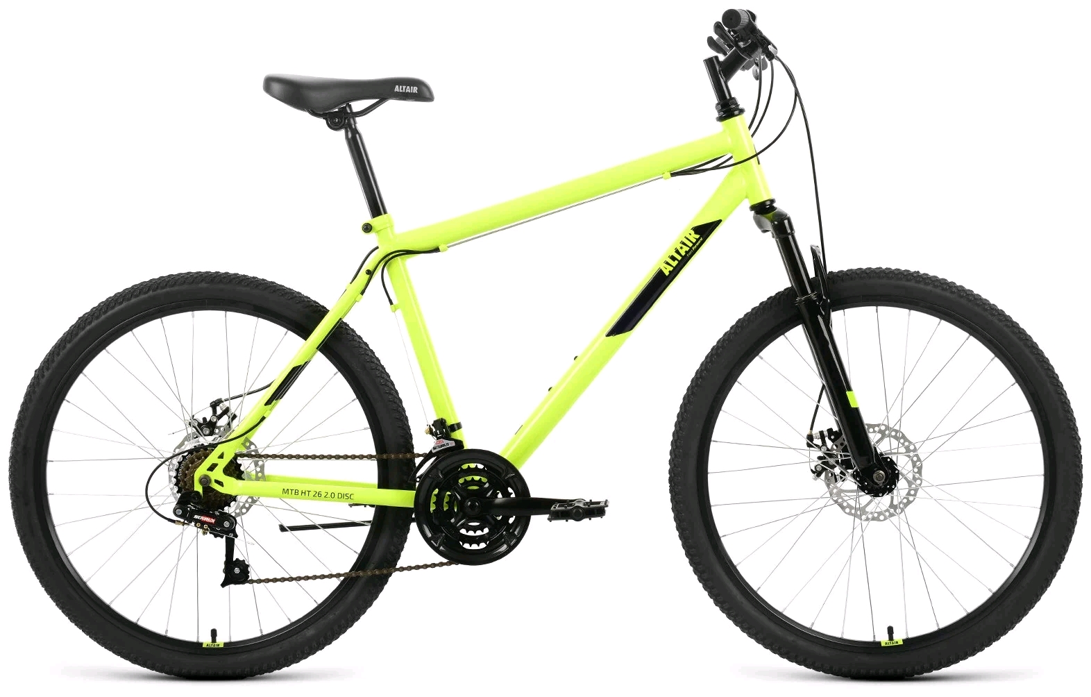 

26 ALTAIR MTB HT 26 2.0 D (26" 21 ск. рост. 19") 2022, ярко-зеленый/черный, RBK22AL26116 В