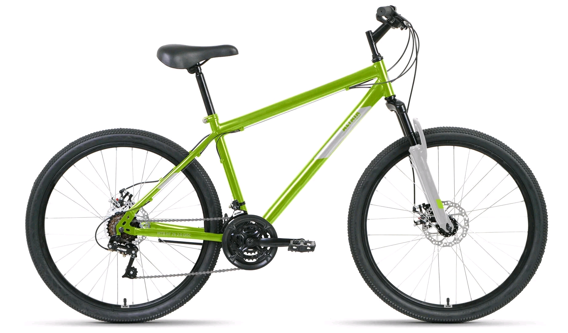 

26 ALTAIR MTB HT 26 2.0 D (26" 21 ск. рост. 19") 2022, зеленый/серый, RBK22AL26115 Велосип