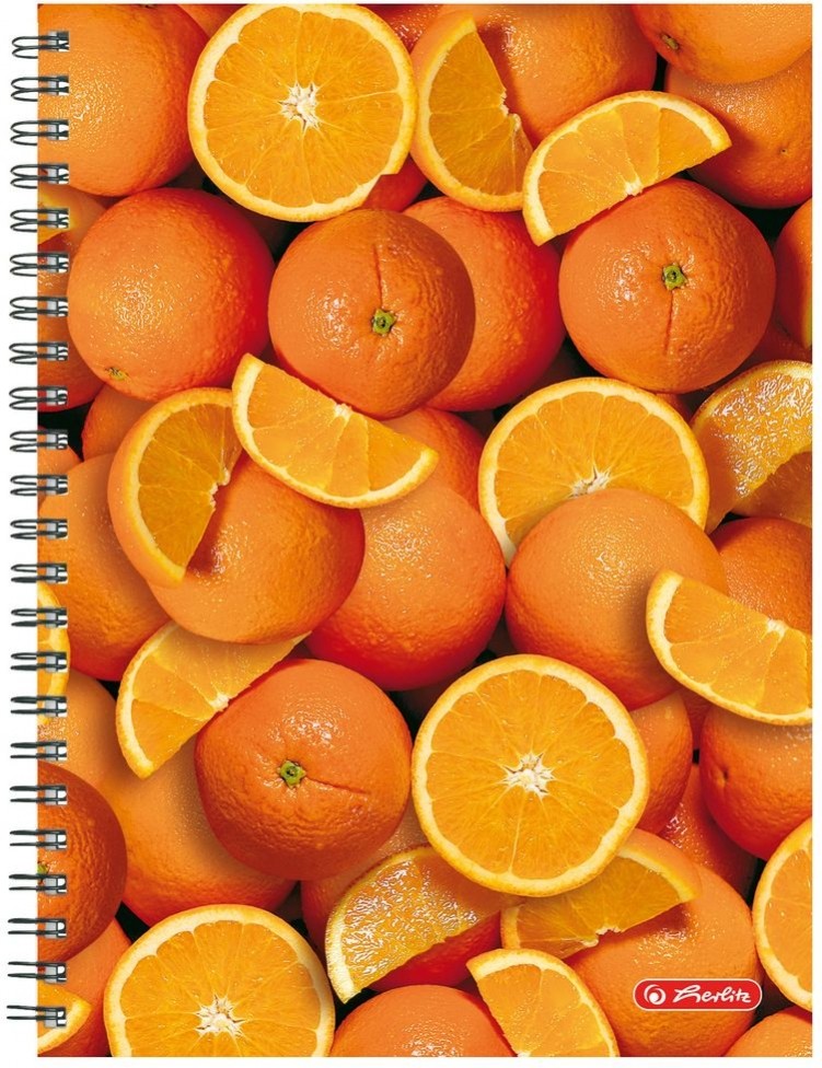 фото Блокнот апельсины, а4, 70л, кл., спираль, плотность 70 г/м2 herlitz