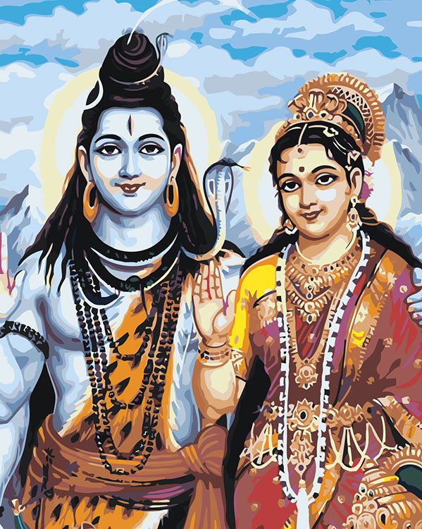 

Картина по номерам Цветное Религия индуизм: Шива и Парвати (Шакти)