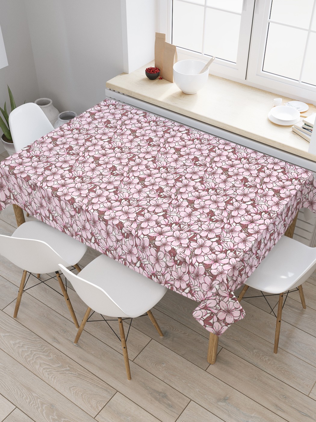 

Скатерть прямоугольная JoyArty "Сплошное весеннее цветение" из сатена, 120x145 см, Розовый, Сплошное весеннее цветение