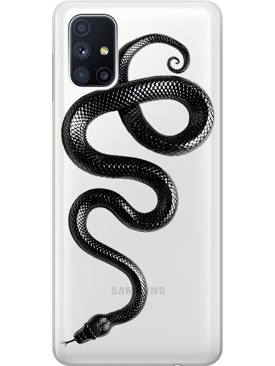 

Силиконовый чехол на Samsung Galaxy M51 с принтом "Черная мамба", Прозрачный;черный, 723412513