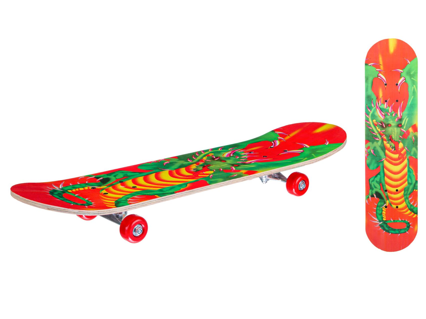 Скейтборд деревянный с принтом, колеса PVC без света, металл