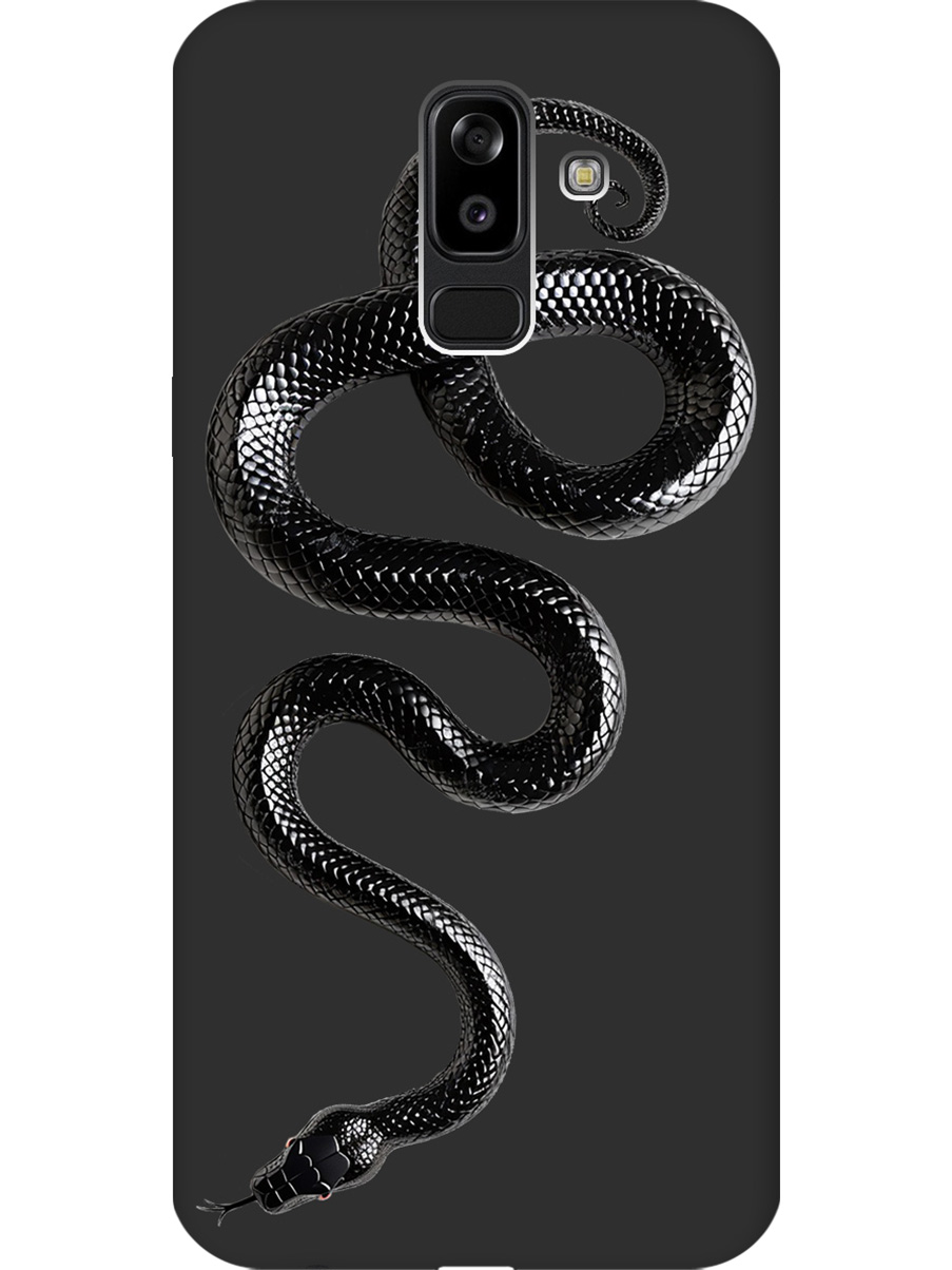 

Силиконовый чехол на Samsung Galaxy J8 с принтом "Черная мамба" матовый черный, 718586813