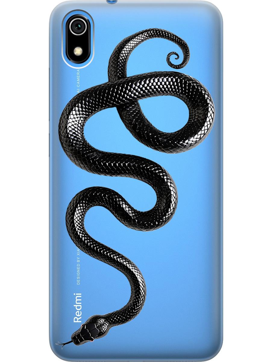 

Силиконовый чехол на Xiaomi Redmi 7A с принтом "Черная мамба", Прозрачный;черный, 721424813