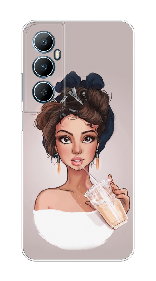 

Чехол на Realme C65 "Девушка с фраппе", Серый, 2516750-1